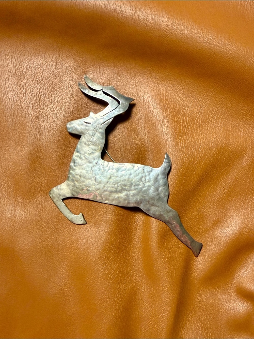 Vintage Jeep Collins Sterling Silver Reindeer Brooch Southwestern Deer Pin